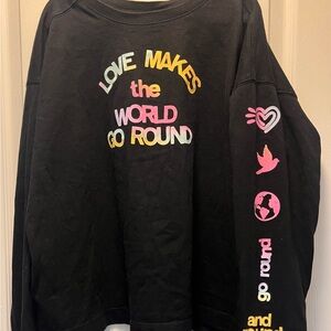 Old Navy Black Sweatshirt Love Graphics